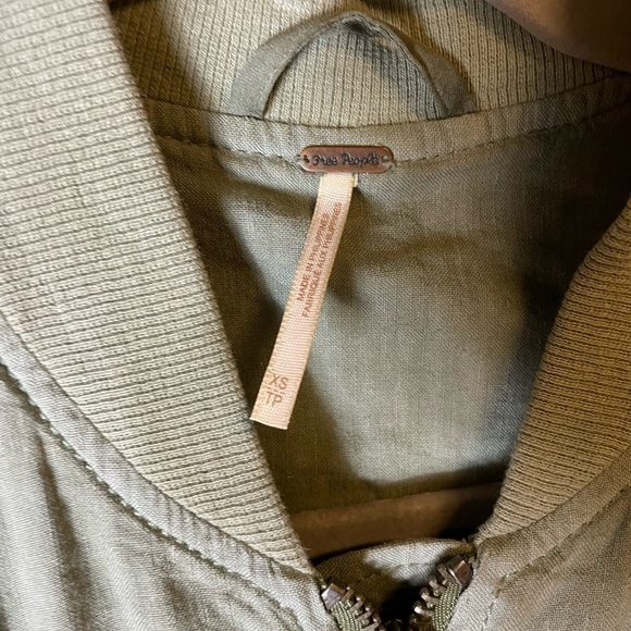 FREE PEOPLE Ruched Linen Bomber Jacket - Picture 6 of 8